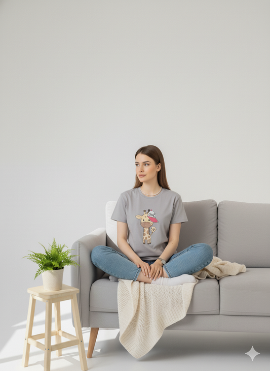 Giraffe Printed Basic Tees