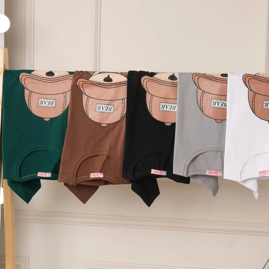 Lucky Bear Printed Drop Shoulder Tees