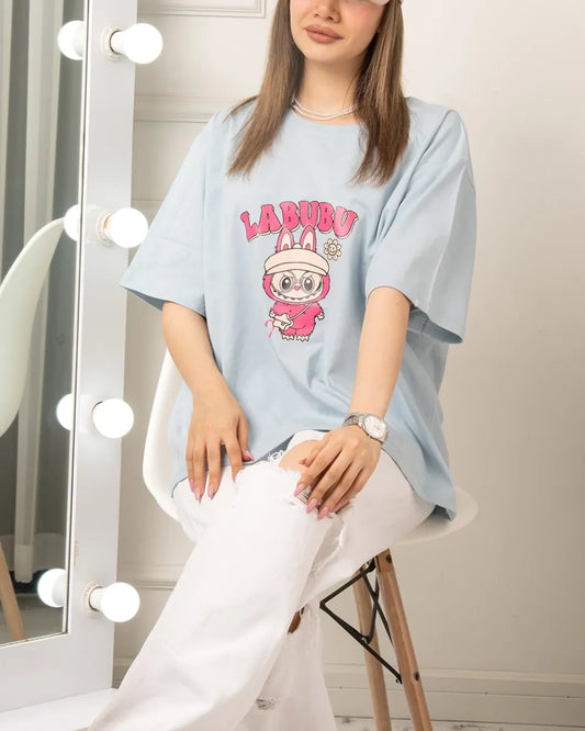 Labubu Printed Drop Shoulder Tees