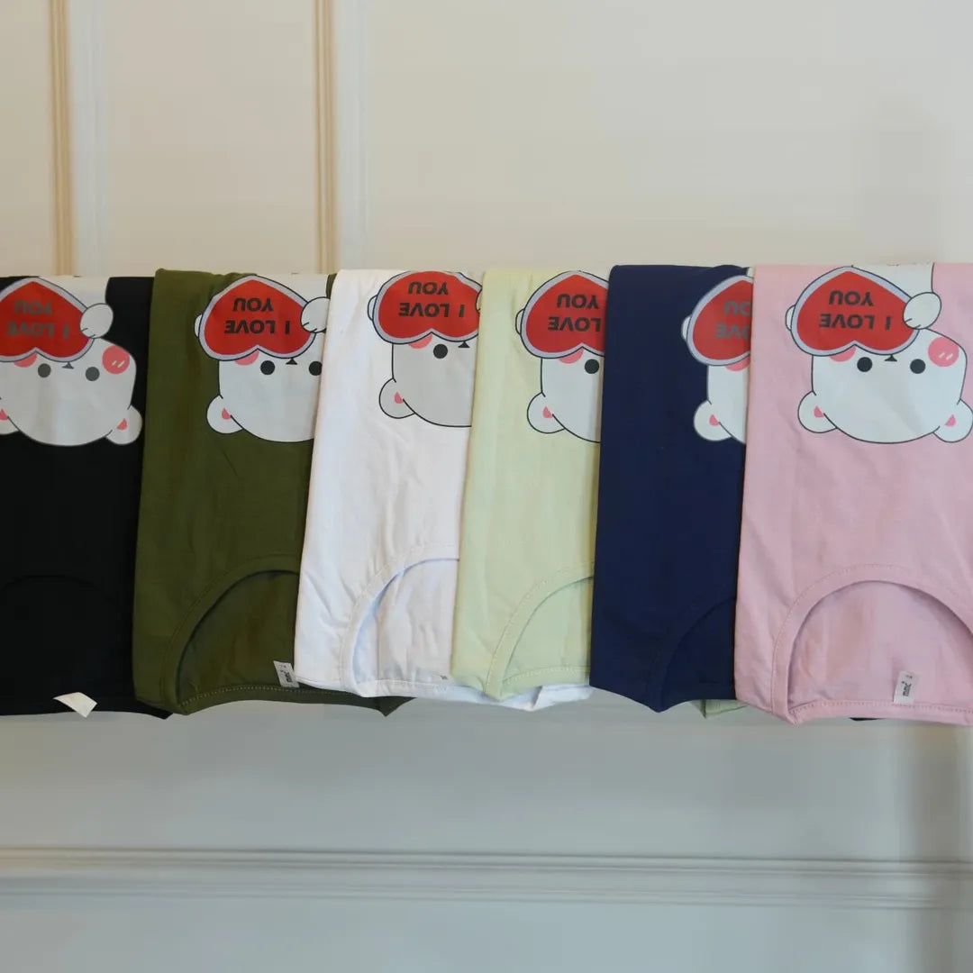 Love Bear Printed Drop Shoulder Tees