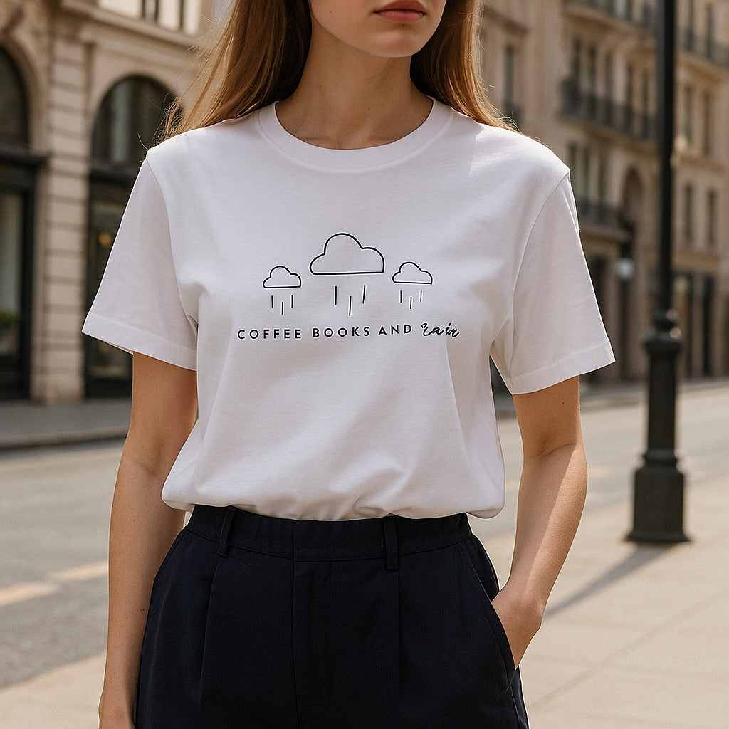 Clouds Printed Basic Tees