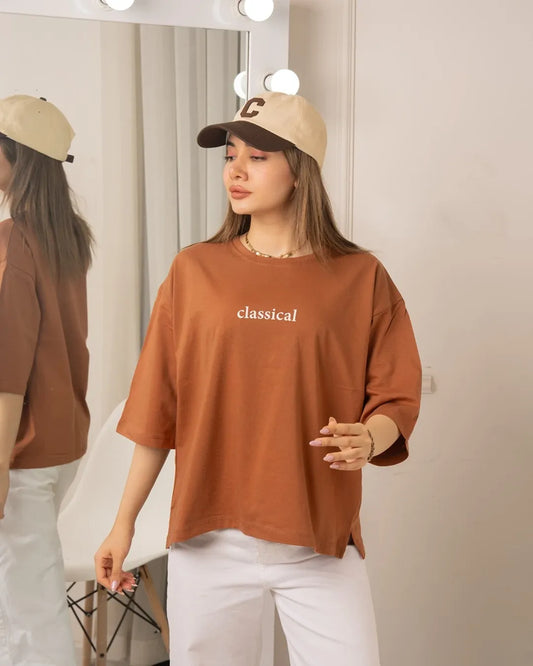 Classical Printed Drop Shoulder Tees