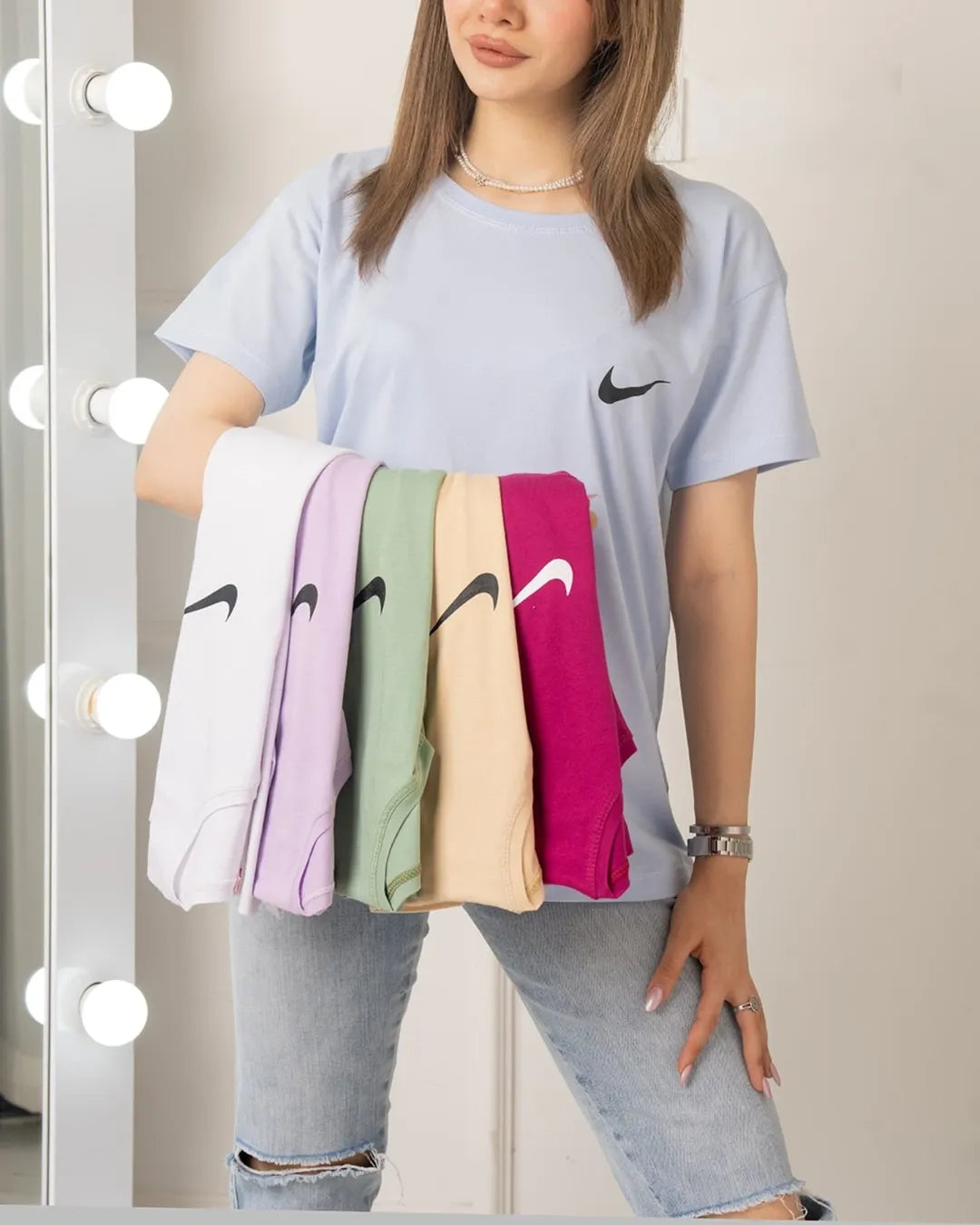 Check Printed Basic Tees