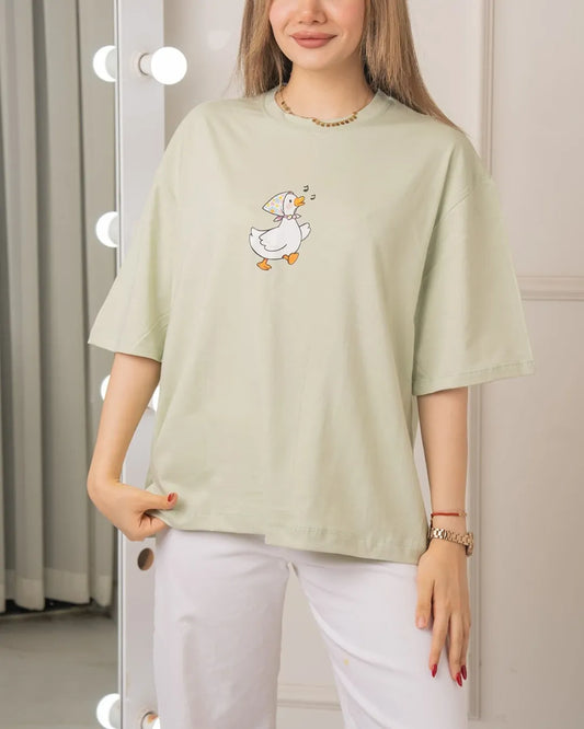 Little Quacker Printed Drop Shoulder Tees