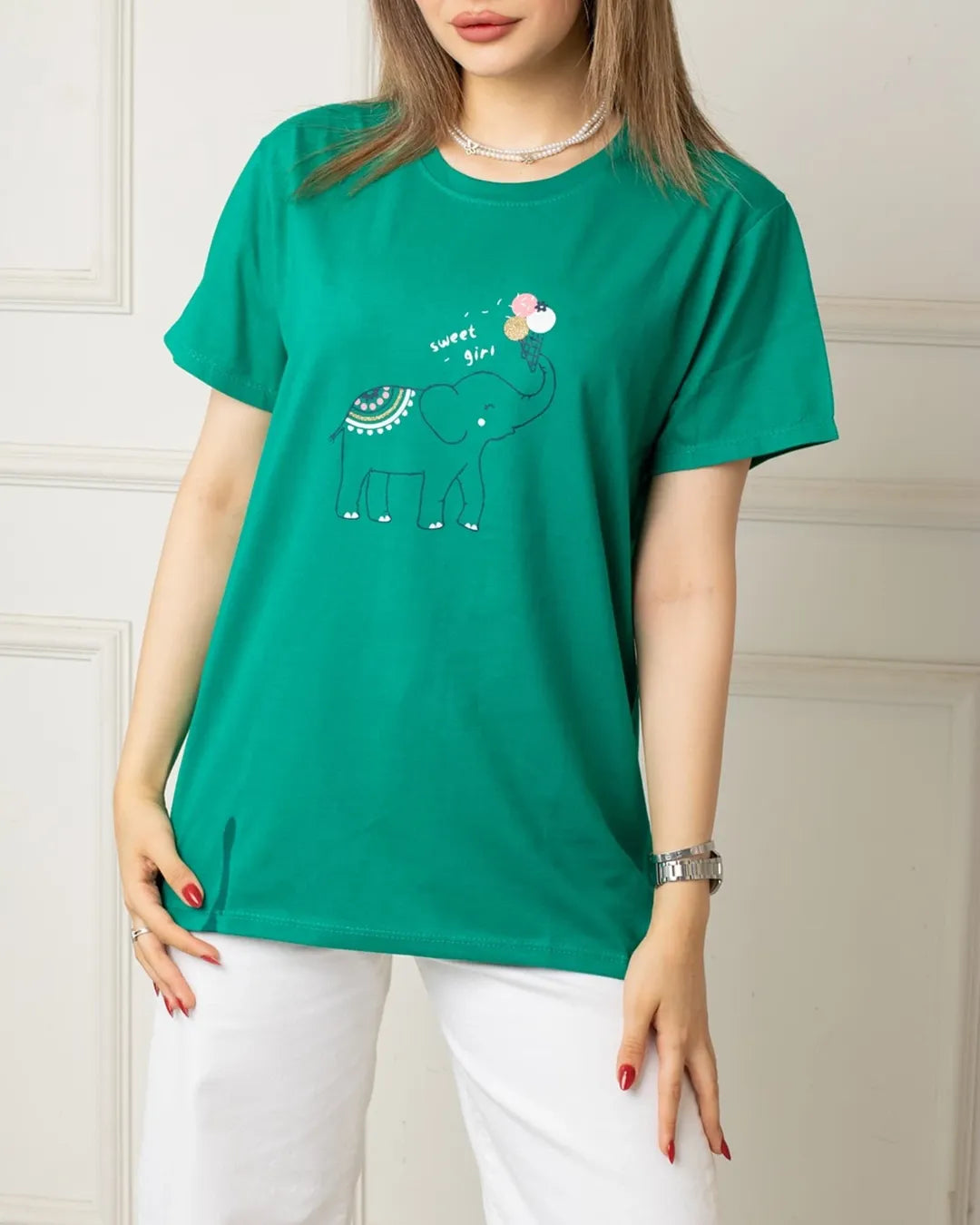 Elephant-Inspired Fashion Printed Basic Tees