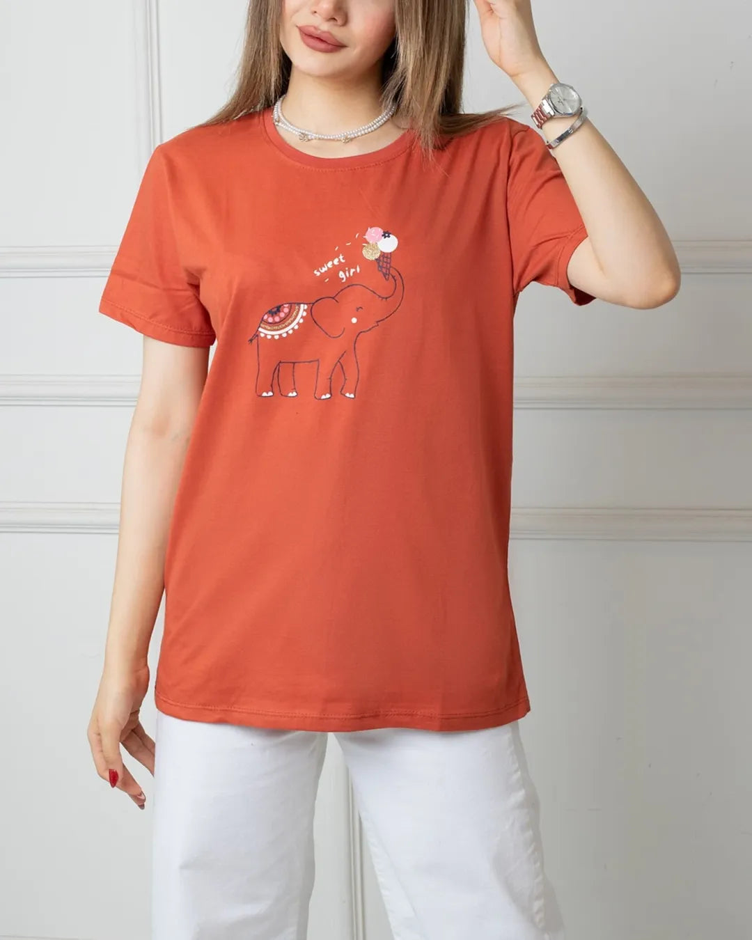 Elephant-Inspired Fashion Printed Basic Tees