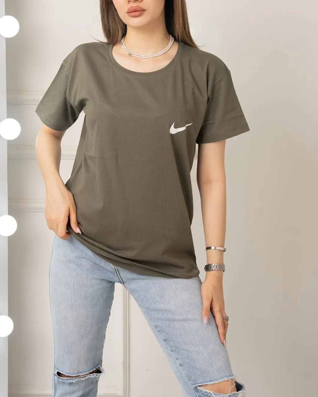 Check Printed Basic Tees