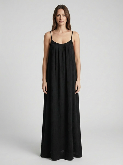 STUNNING BACKLESS MAXI DRESS - BLACK