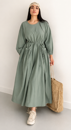 Linen Maxi Dress – Breathable Elegant Nightwear
