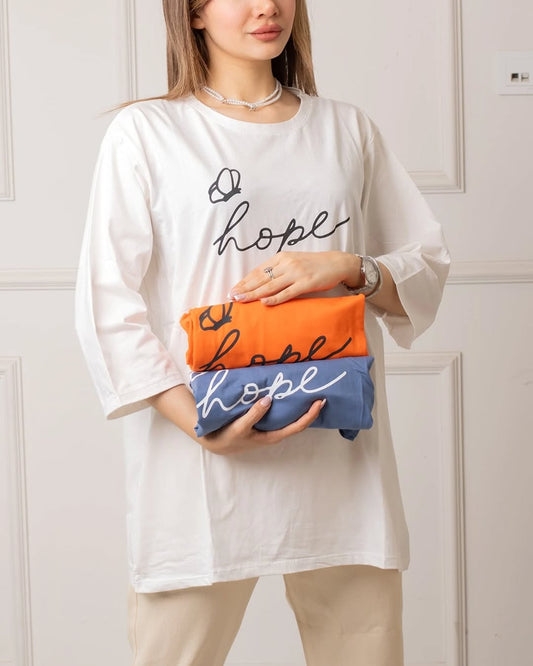 Hope Printed Drop Shoulder Tees