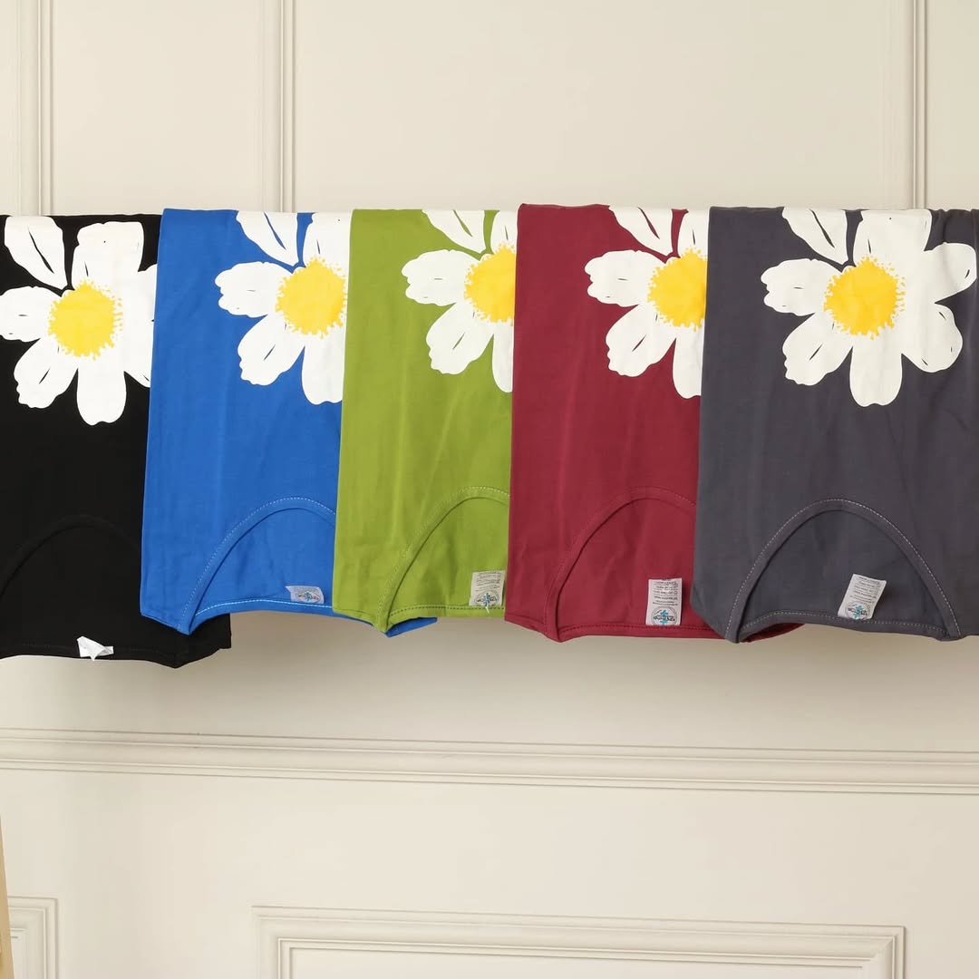 Sun Flower Printed Drop Shoulder Tees