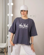 New York Printed Drop Shoulder Tees