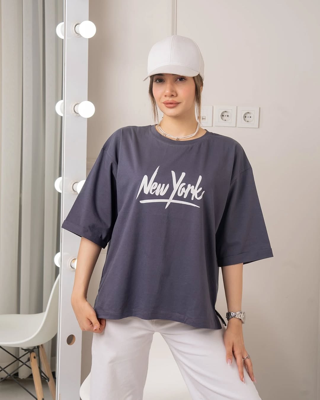 New York Printed Drop Shoulder Tees
