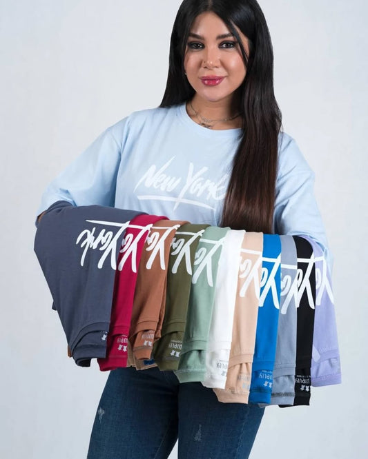 New York Printed Drop Shoulder Tees