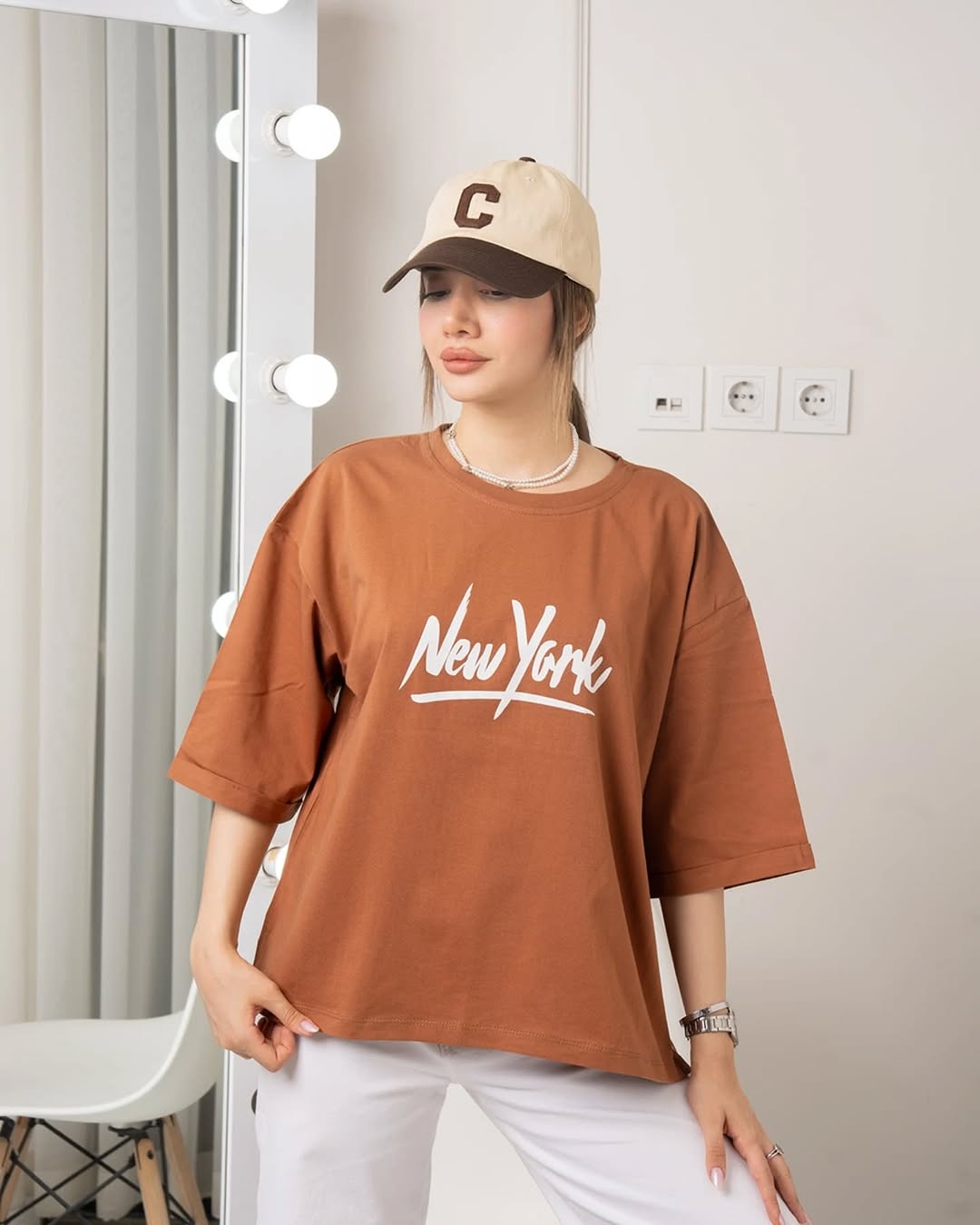 New York Printed Drop Shoulder Tees