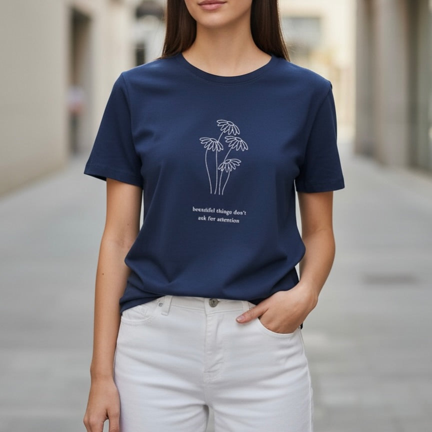 Flowers Printed Basic Tees