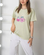 U Me Printed  Drop Shoulder Tees