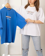 Multi heartPrinted Drop Shoulder Tees