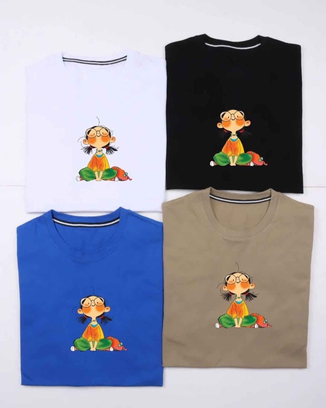 Girl Printed Drop Shoulder Tees