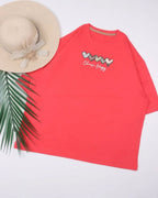 Multi heartPrinted Drop Shoulder Tees