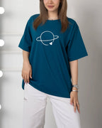 Planet Printed Drop Shoulder Tees