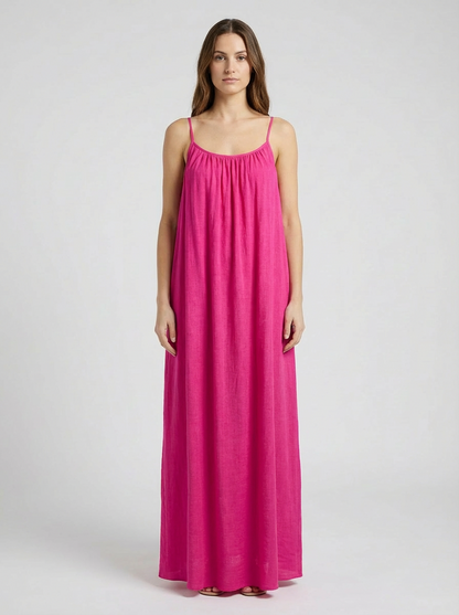 Premium Women's Linen STUNNING BACKLESS MAXI DRESS