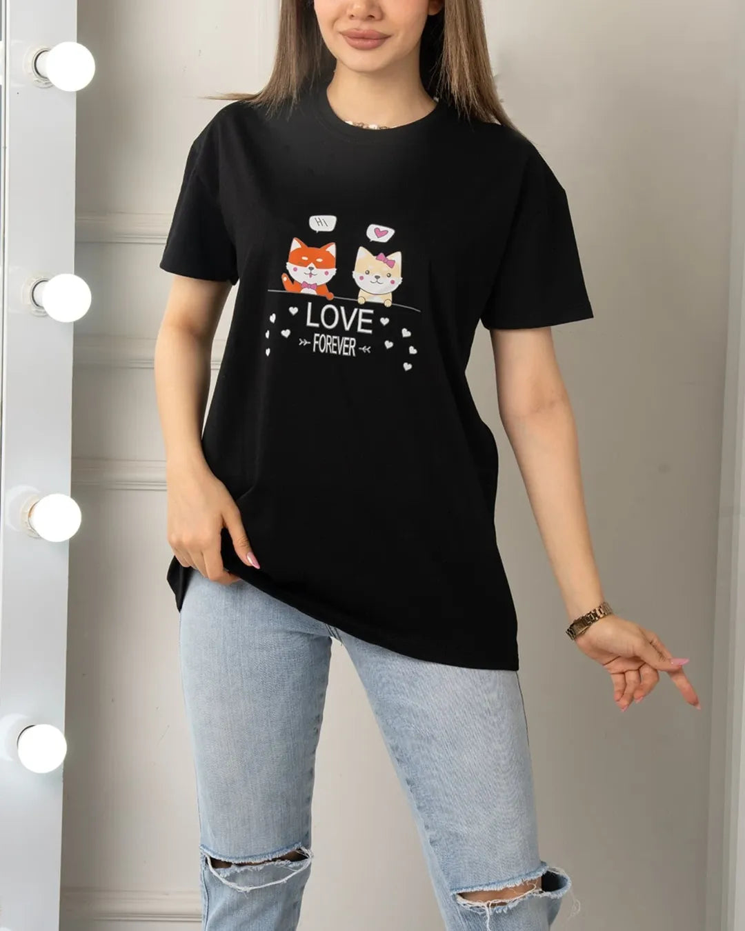 Love Forever Printed Basic Tees