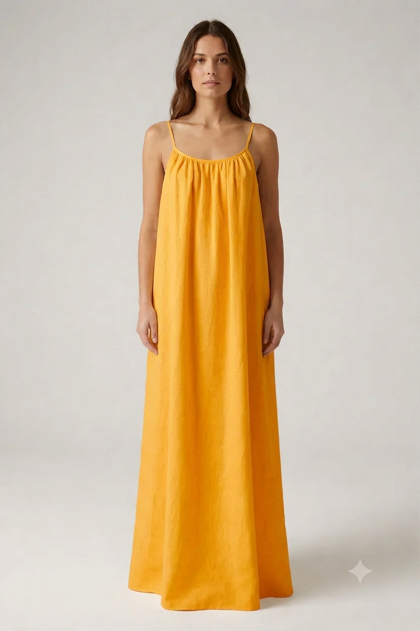 Premium Women's Linen STUNNING BACKLESS MAXI DRESS