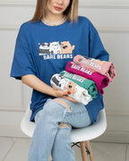 Bare bears Printed Drop Shoulder Tees