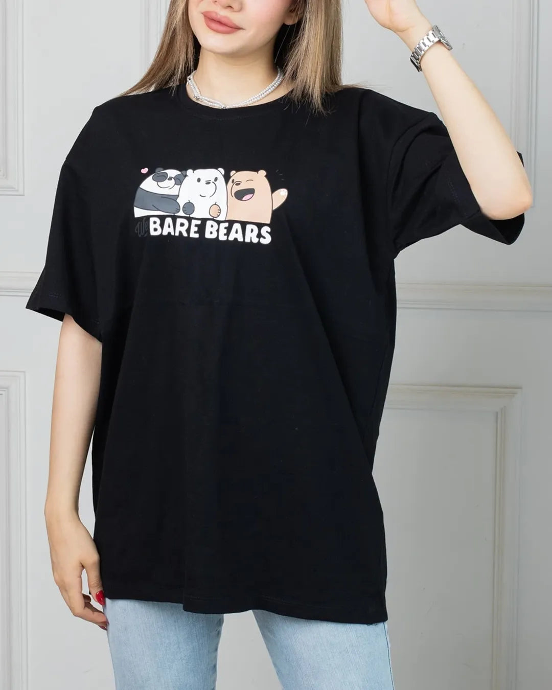 Bare bears Printed Drop Shoulder Tees