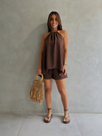 Premium Women's Linen CONJUNTO LINEN TWO-PIECE SET