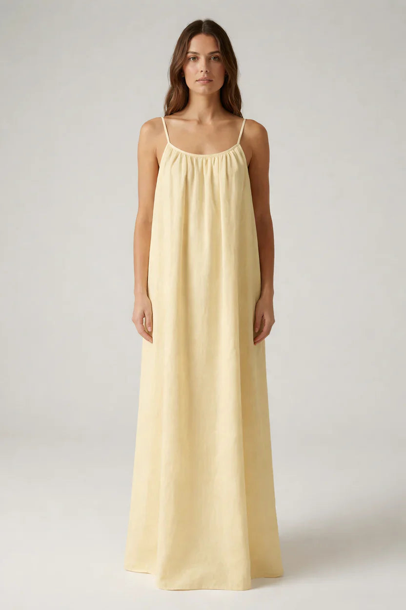 Premium Women's Linen STUNNING BACKLESS MAXI DRESS