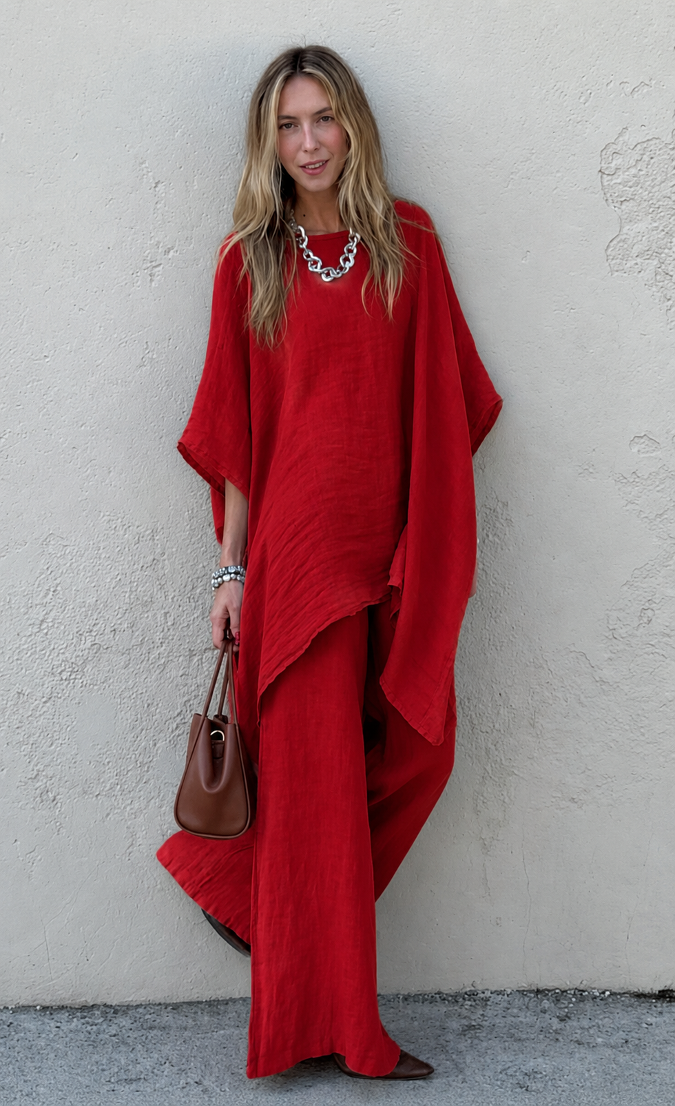 Elegant Linen Co-Ord Set – Premium Women's Loose Fit Two Piece Outfit