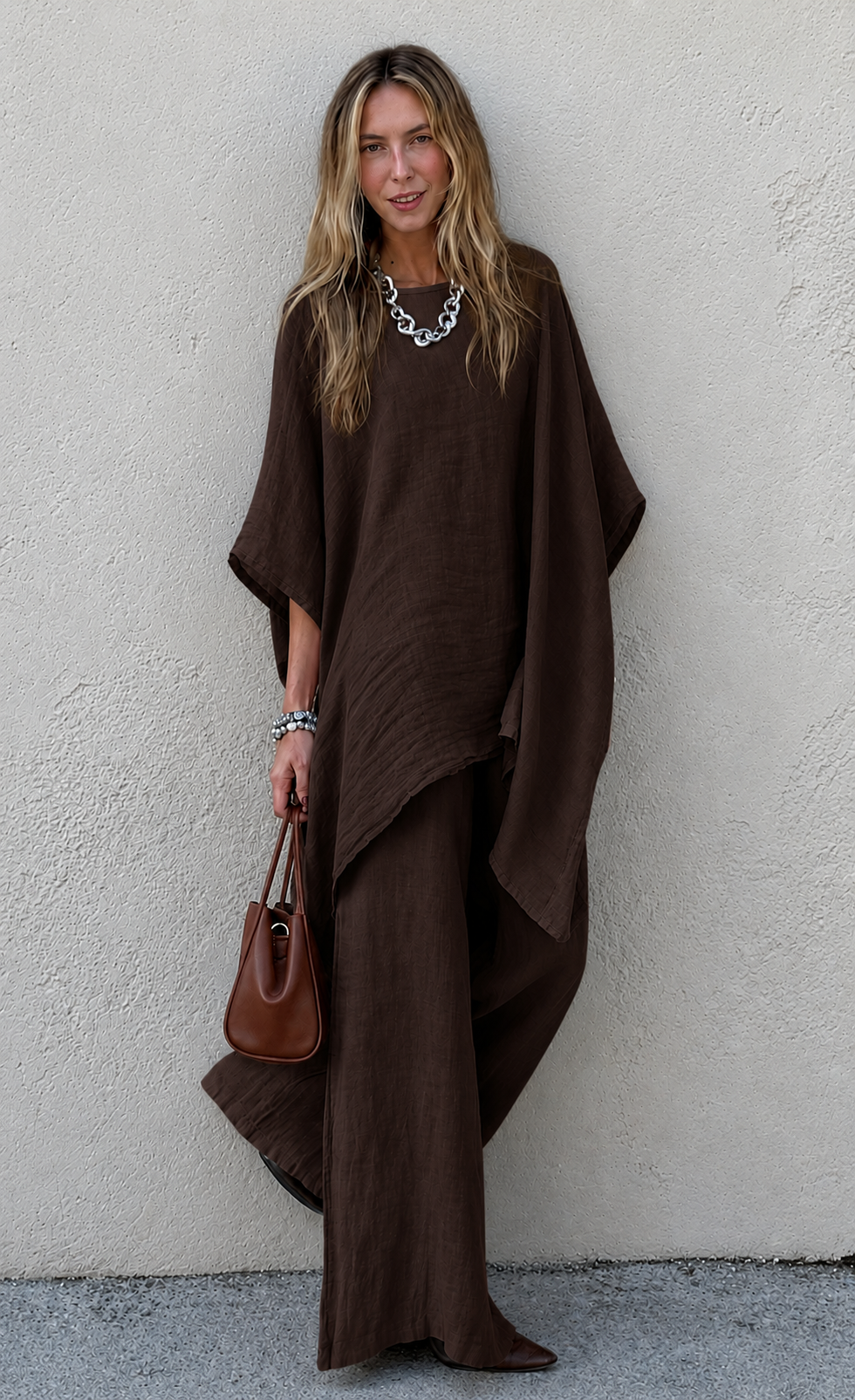 Elegant Linen Co-Ord Set – Premium Women's Loose Fit Two Piece Outfit