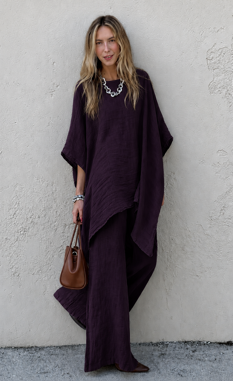 Elegant Linen Co-Ord Set – Premium Women's Loose Fit Two Piece Outfit
