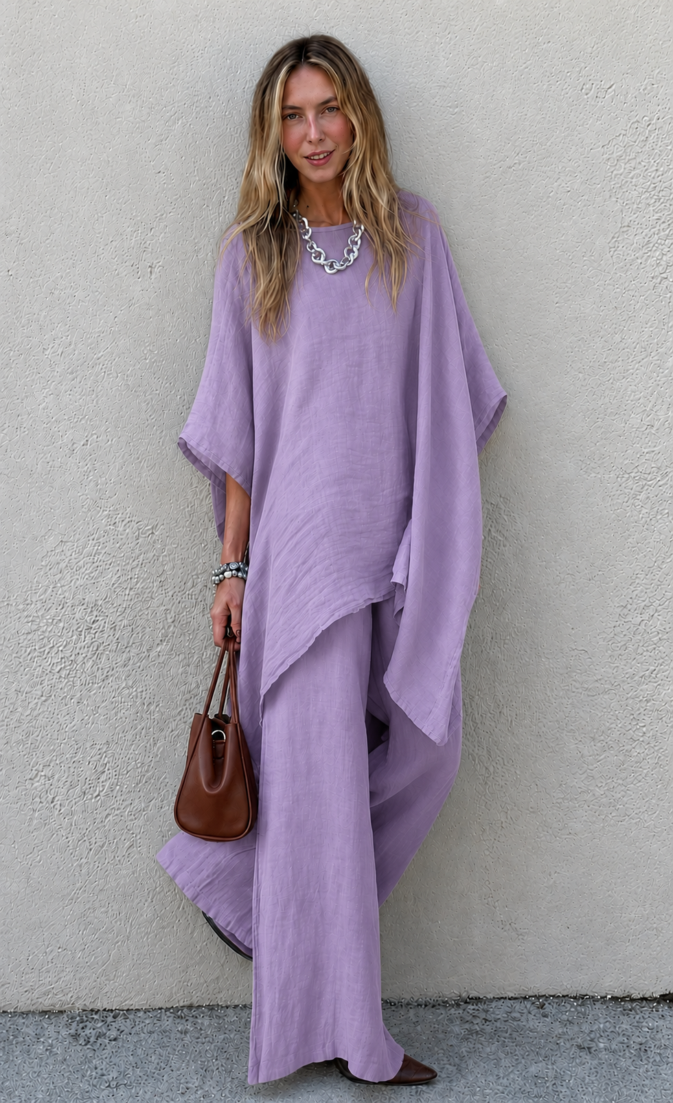 Elegant Linen Co-Ord Set – Premium Women's Loose Fit Two Piece Outfit
