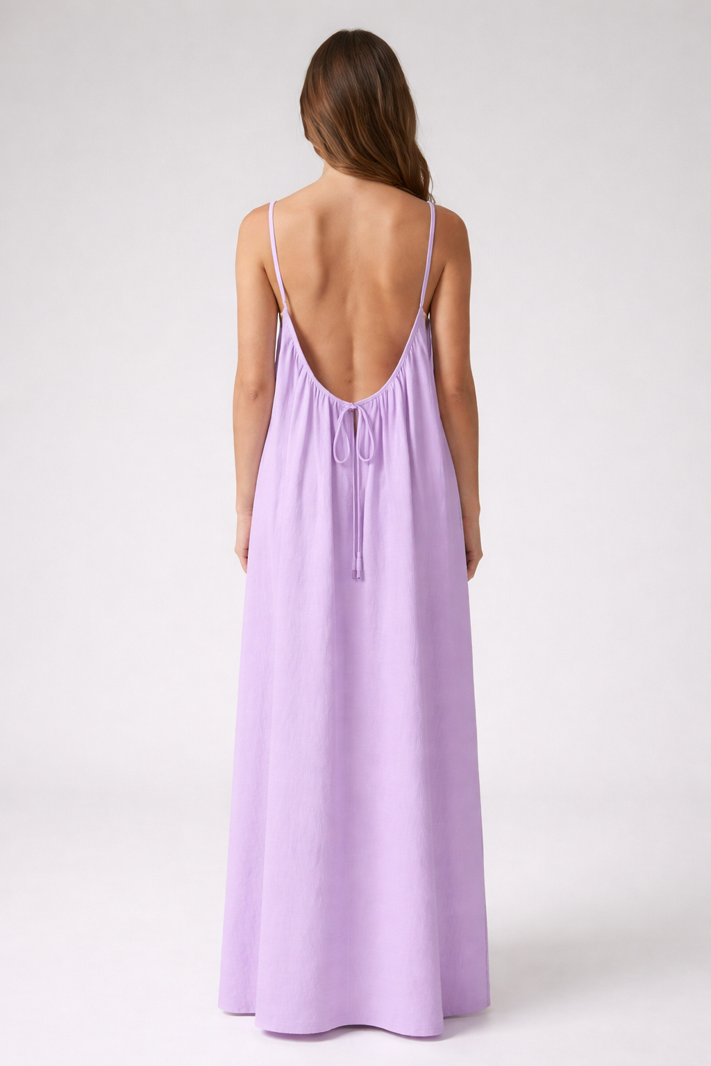 STUNNING BACKLESS MAXI DRESS - LILAC