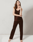 CAMI SILK - DARK BROWN