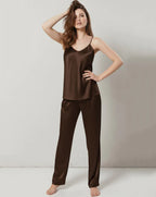 CAMI SILK - DARK BROWN