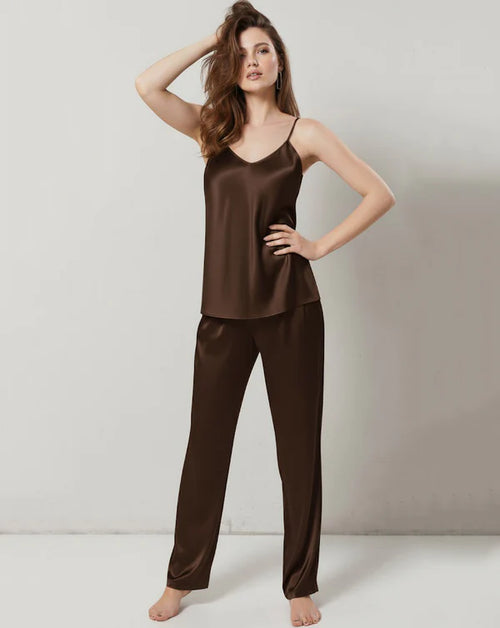 CAMI SILK - DARK BROWN