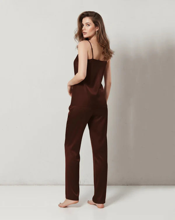 CAMI SILK - DARK BROWN