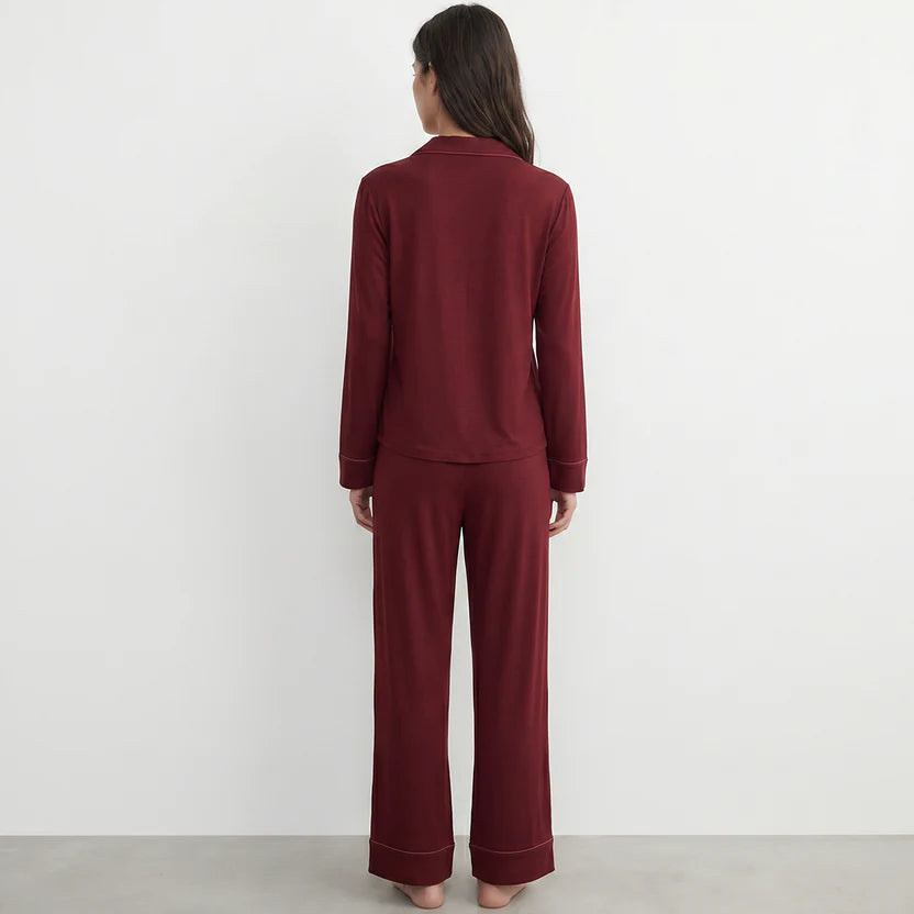 Cloud Pajama Set - Deep Red