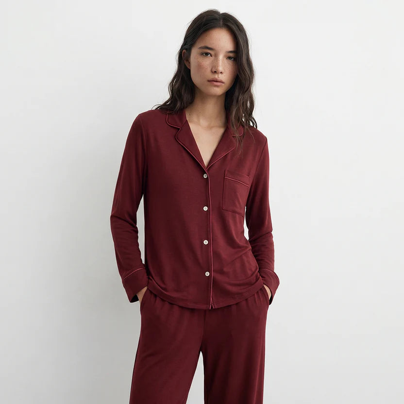 Cloud Pajama Set - Deep Red
