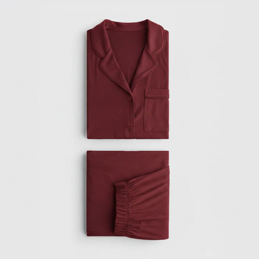 Cloud Pajama Set - Deep Red