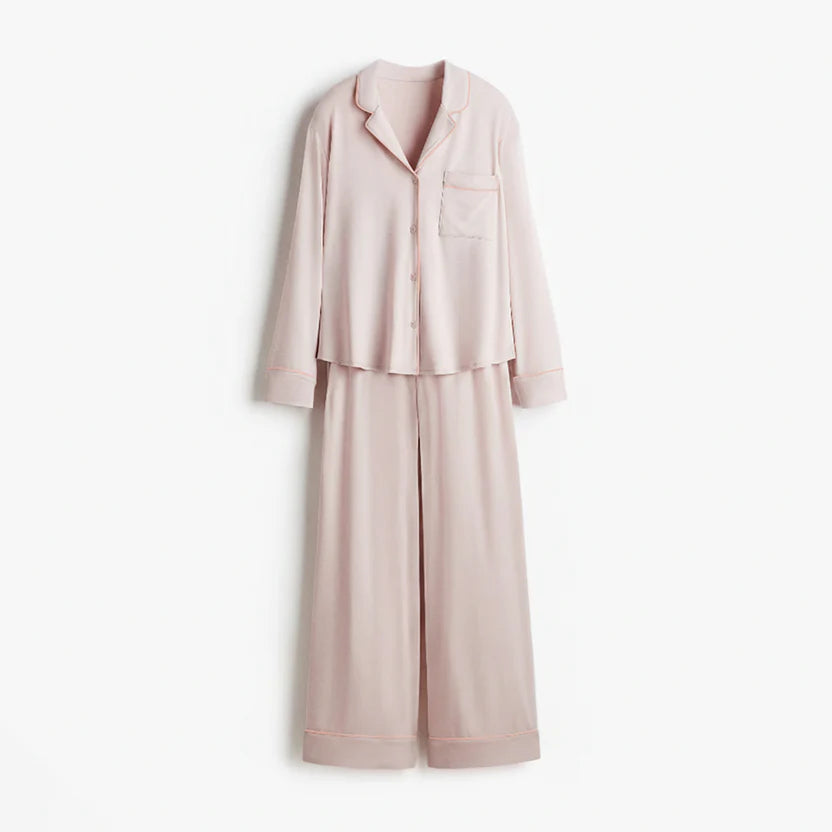 LINEN PAJAMA SET - Dusty Pink