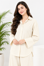 Plain Barbary Milky Button Co-ord Set -BV1020