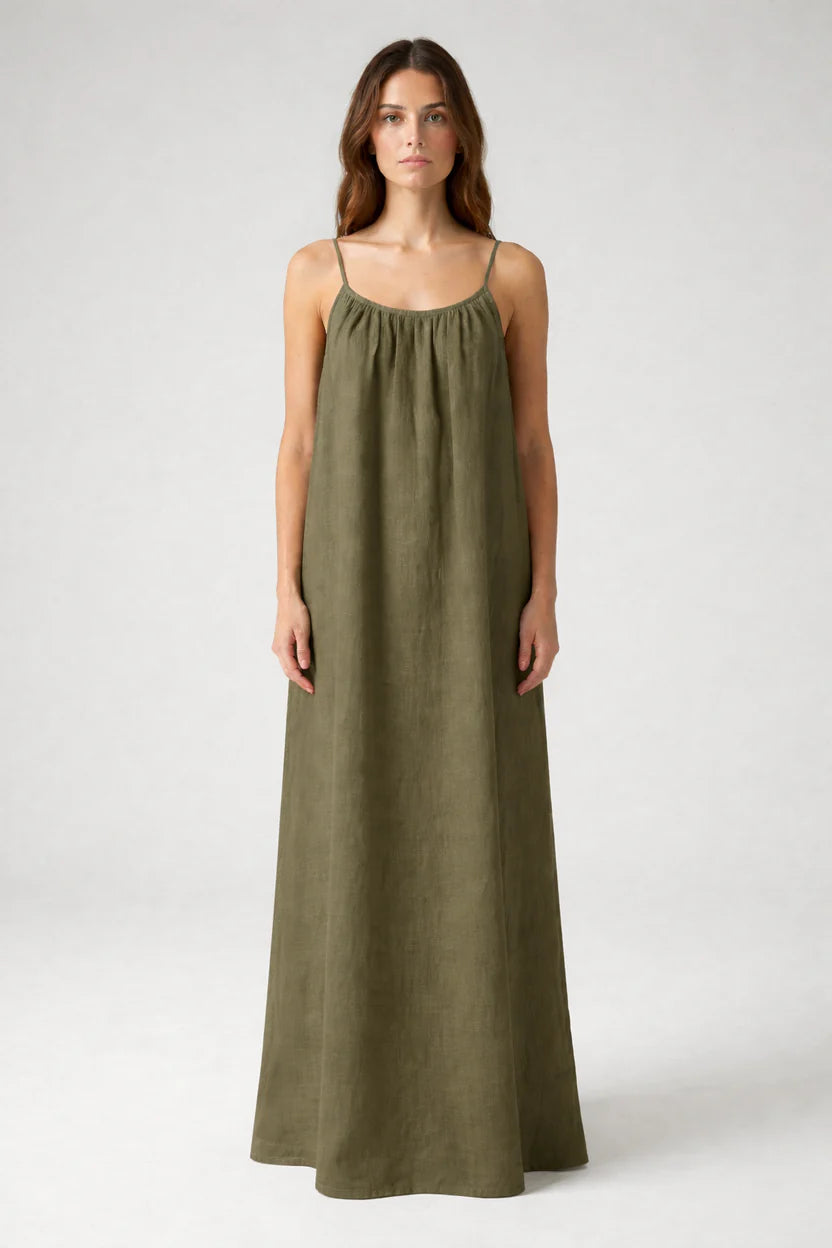 Premium Women's Linen STUNNING BACKLESS MAXI DRESS