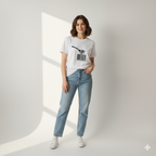 WHITE GRAPHIC BARCODE BASIC TEES