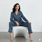 PLAIN SILK-NIGHT SUIT