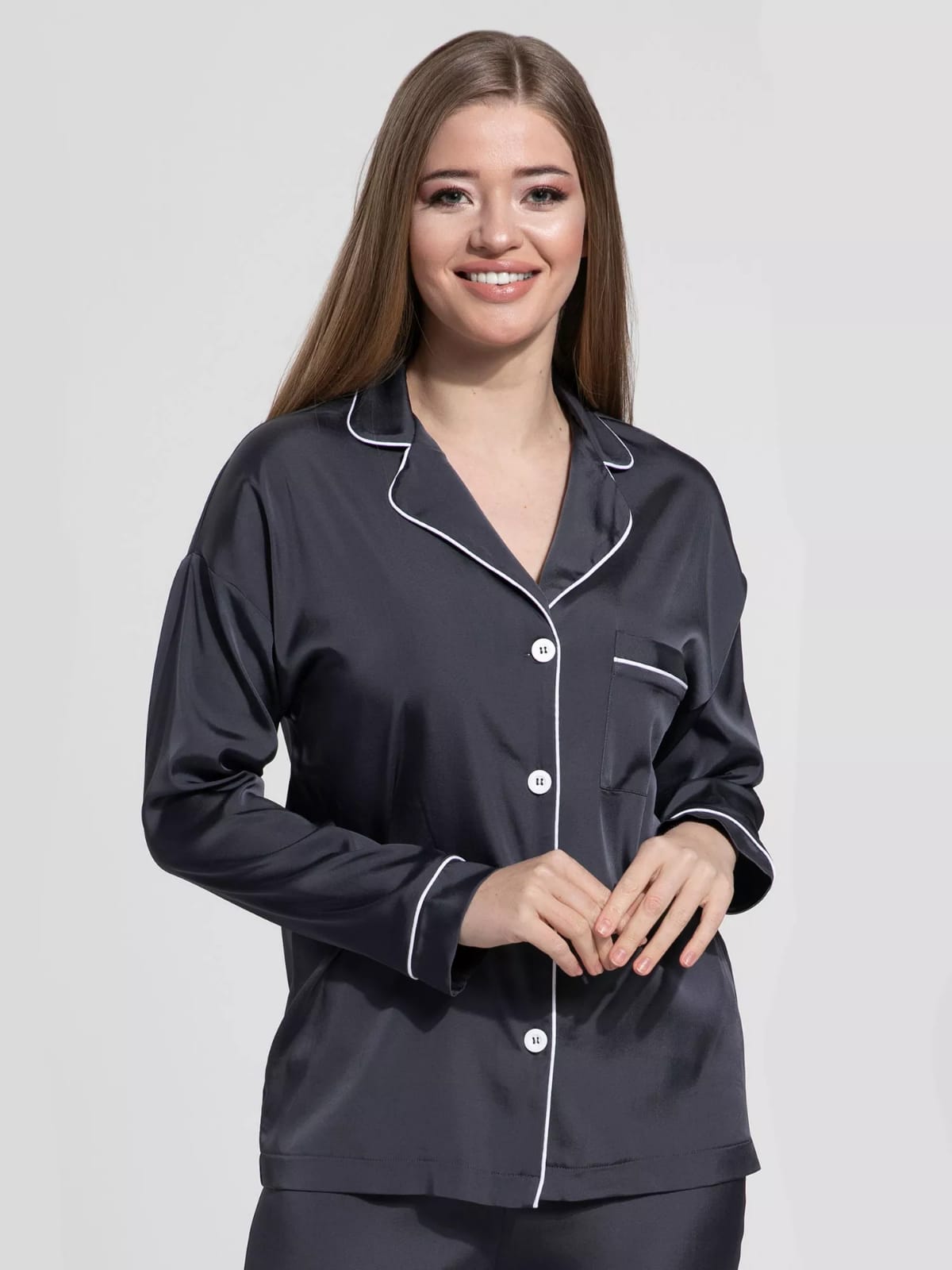 PLAIN SILK -  CHARCOAL